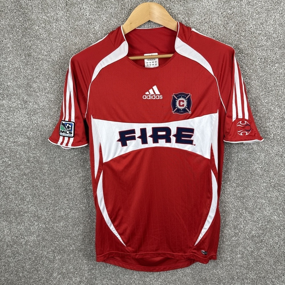 Adidas Chicago Fire MLS Soccer Jersey Mens Small Red Signed Autographed - Picture 2 of 9